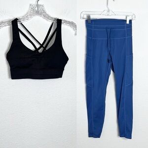 Zyia Leggings Women XS Sport Bra Set Pockets Athletic High Rise  KK